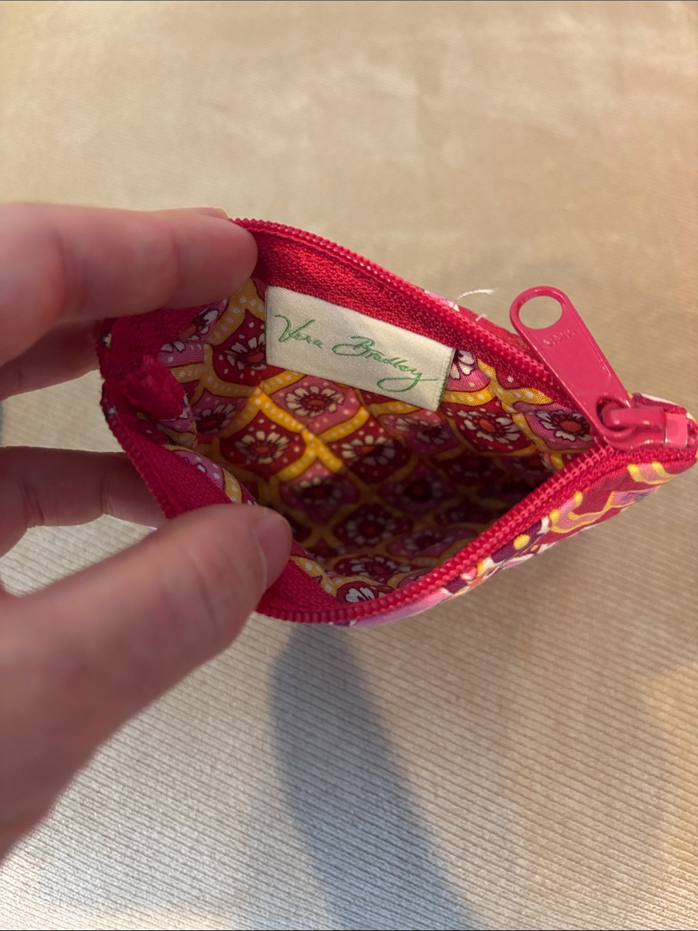 Vera Bradley Pink Floral Quilted Zip Pouch - Picture 4 of 4
